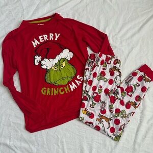 Boys Teenager Men's Festive Grinch Christmas Pajama Set Pj's Size Medium M